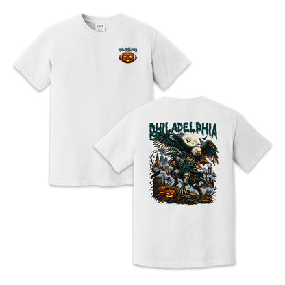 Philadelphia Football Halloween Eagle Vintage Graphic T-Shirt