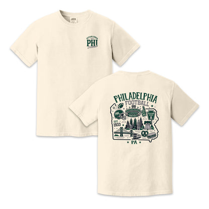 Philadelphia Football Pennsylvania Map Graphic T-Shirt