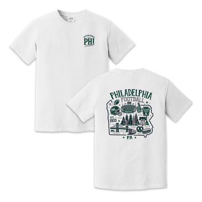 Philadelphia Football Pennsylvania Map Graphic T-Shirt