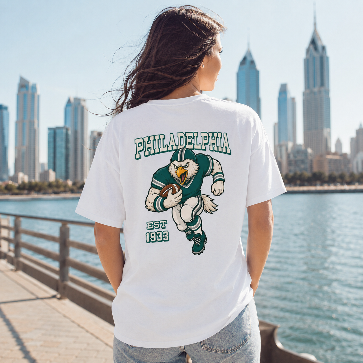 Philadelphia Football Eagle Two-Sided Graphic T-Shirt, Retro Game Day Sports Tee, Unisex Football Fan Gift Shirt