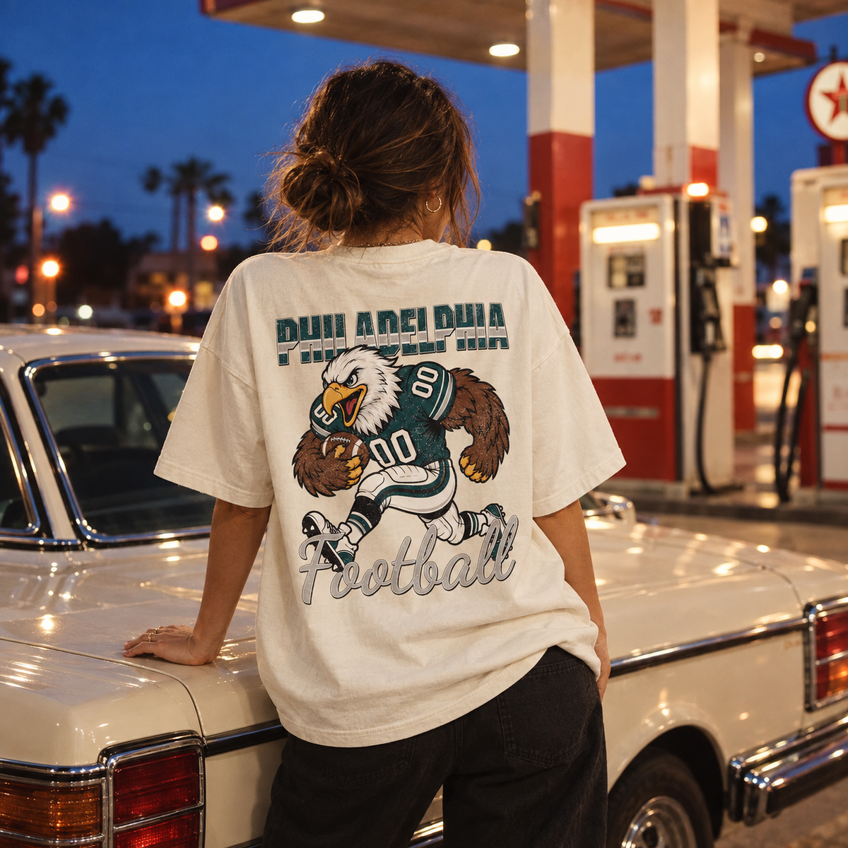 Philadelphia Football Eagle Graphic T-Shirt, Vintage Sports City Tee for Football Fans