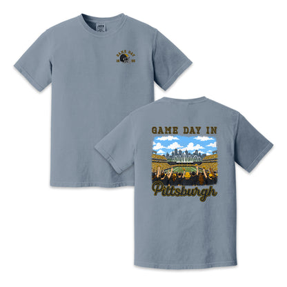 Vintage Pittsburgh Football Game Day Stadium Crowd T-Shirt
