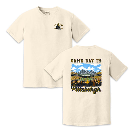Vintage Pittsburgh Football Game Day Stadium Crowd T-Shirt