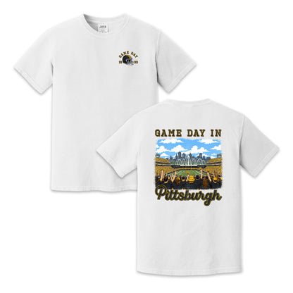 Vintage Pittsburgh Football Game Day Stadium Crowd T-Shirt