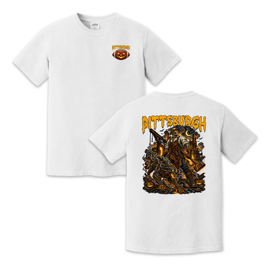 Pittsburgh Football Halloween Steelworker Vintage Graphic T-Shirt