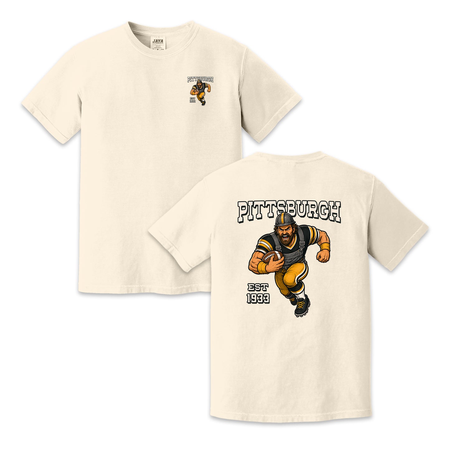 Pittsburgh Football Steelworker Two-Sided Graphic T-Shirt, Retro Game Day Sports Tee, Unisex Football Fan Gift Shirt