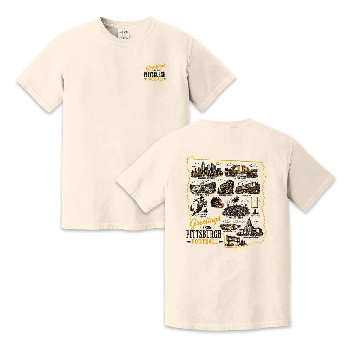 Pittsburgh Football Pennsylvania Map Graphic T-Shirt