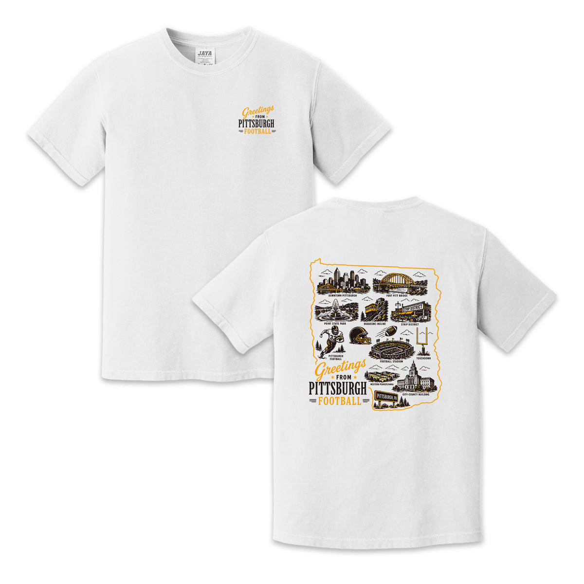 Pittsburgh Football Pennsylvania Map Graphic T-Shirt