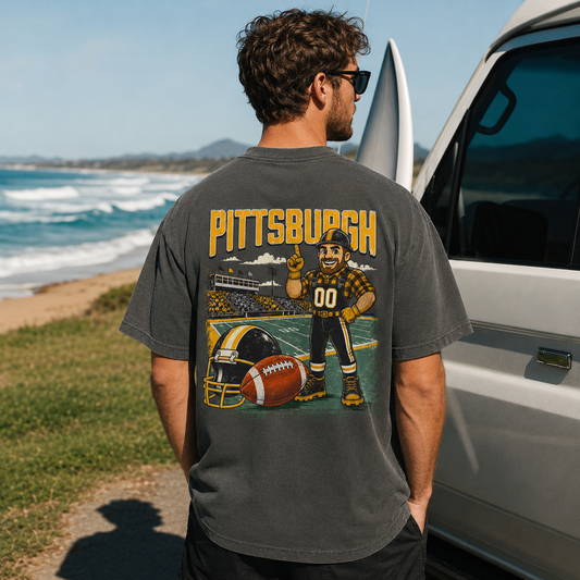 Pittsburgh Football Mascot Vintage Graphic T-Shirt