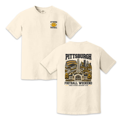 Pittsburgh Football Weekend Two-Sided City Skyline Graphic T-Shirt, Game Day Fan Tee