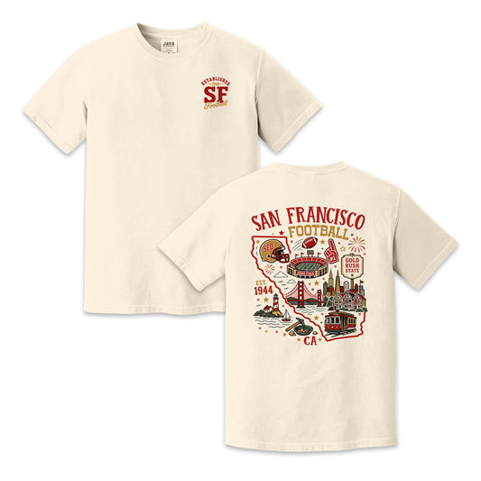 San Francisco Football California Map Graphic T-Shirt
